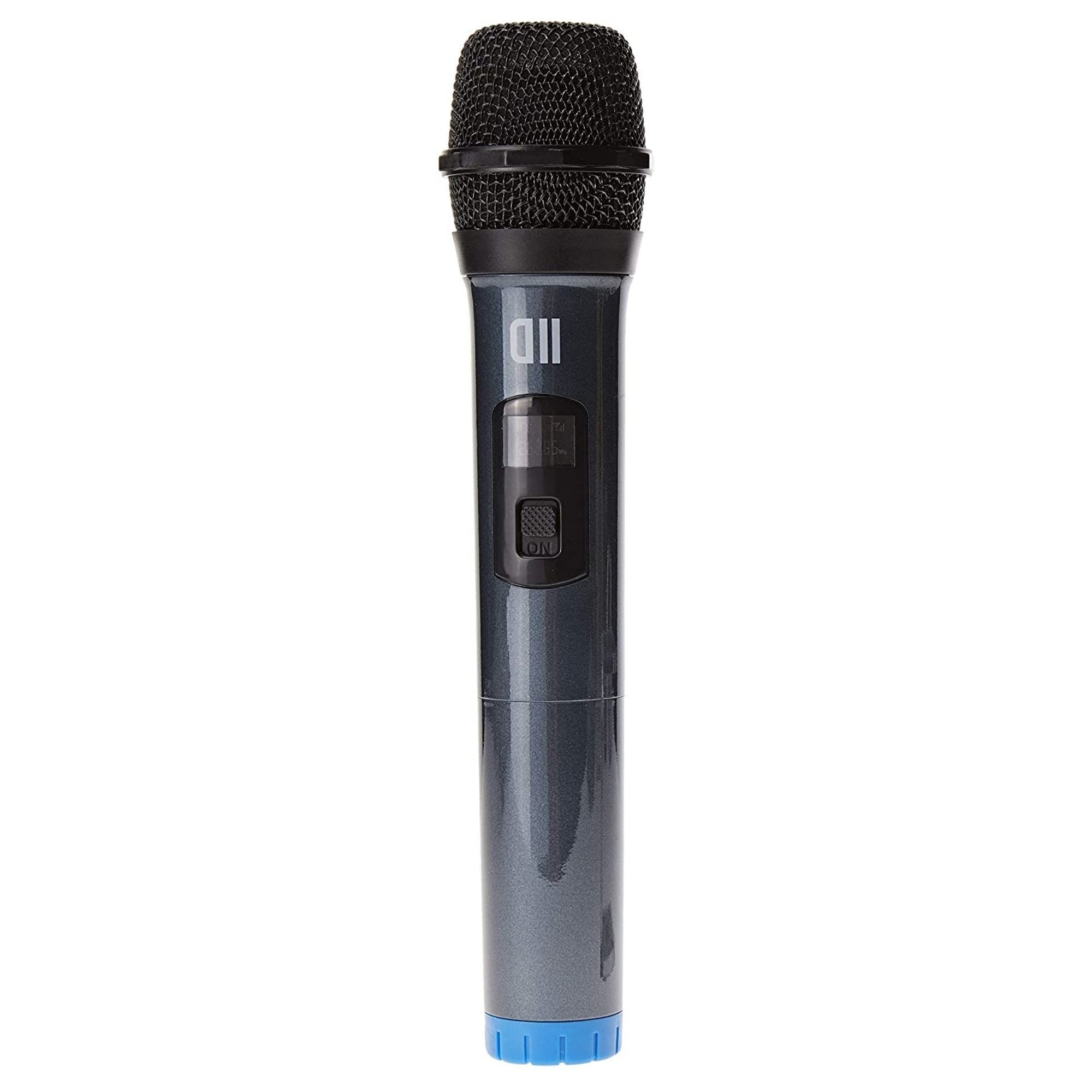 D2 Microphone Dynamique Omnidirect sans fil , avec écran Récepteur  Rechargeable, Jack 6.35mm BLEU