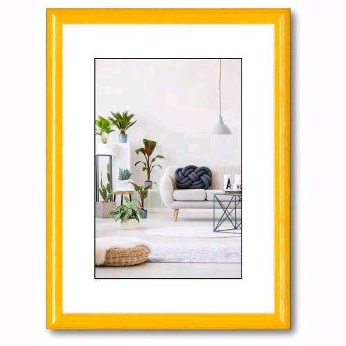 Cornice Foto Portafoto da tavolo da muro COLORS legno di Pino Colore GIALLO  20x30 cm