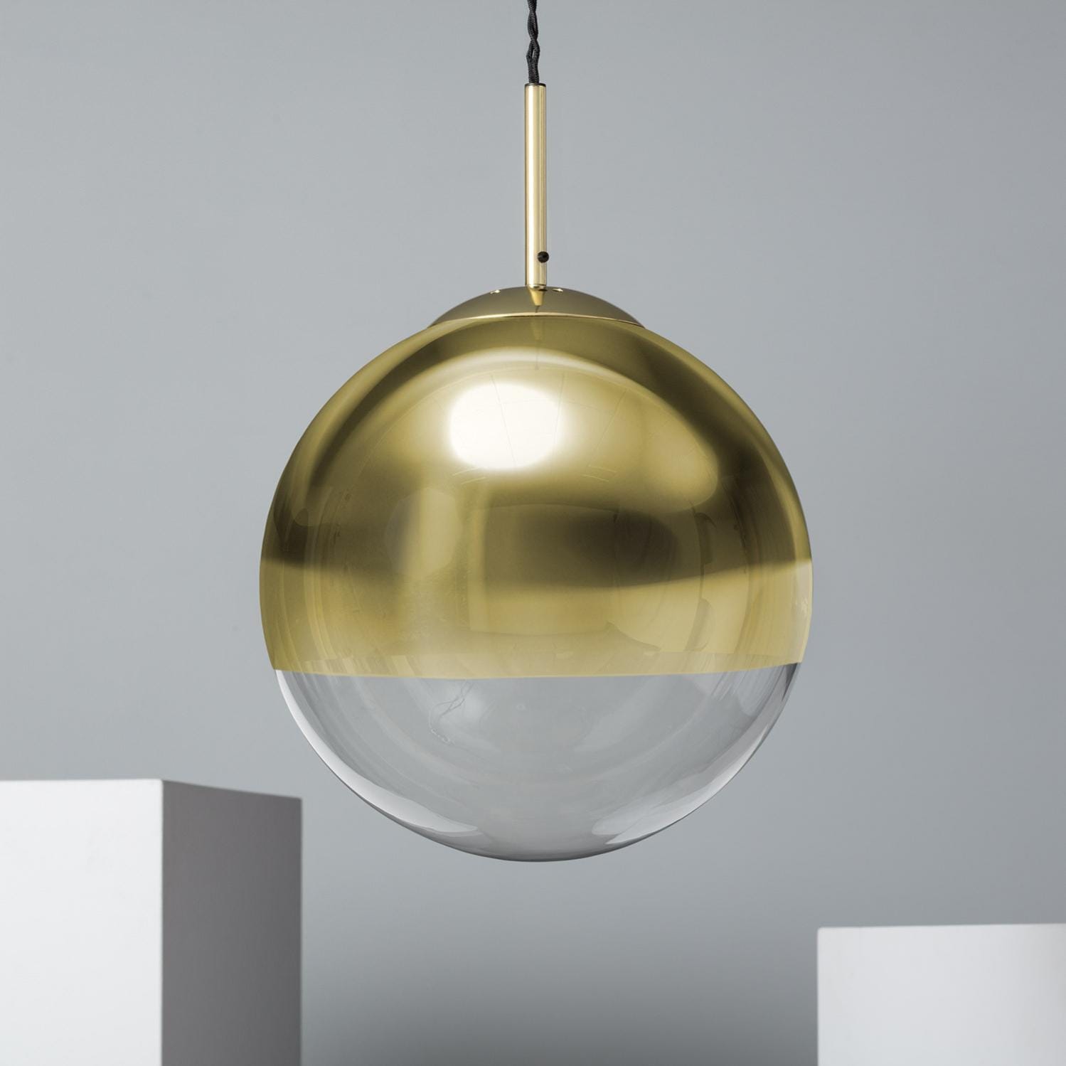 Lustre suspension design filaire dorée Ø 37 x 150 cm métal doré