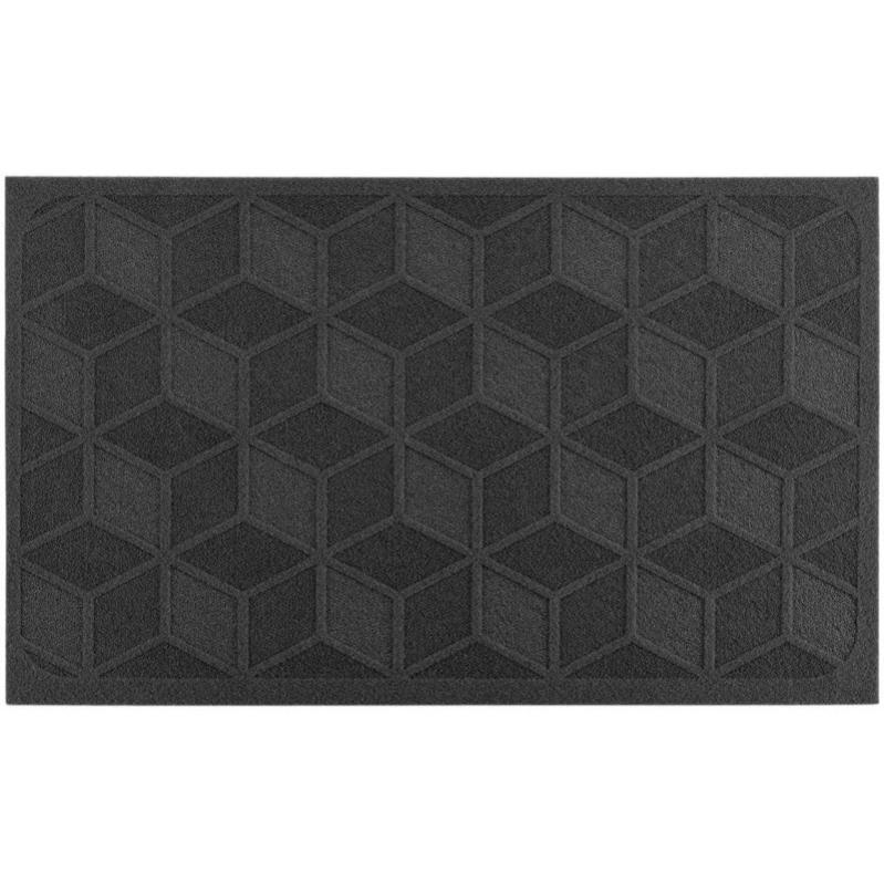 Tapis Rectangle en PVC à motif géométrique "Cubic" Gris 45 x 75 cm
