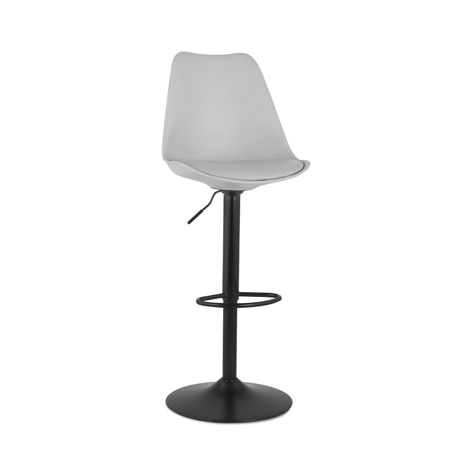 Chaise de bar 48x55x123 cm coque grise et pied noir LUCIE Leroy Merlin