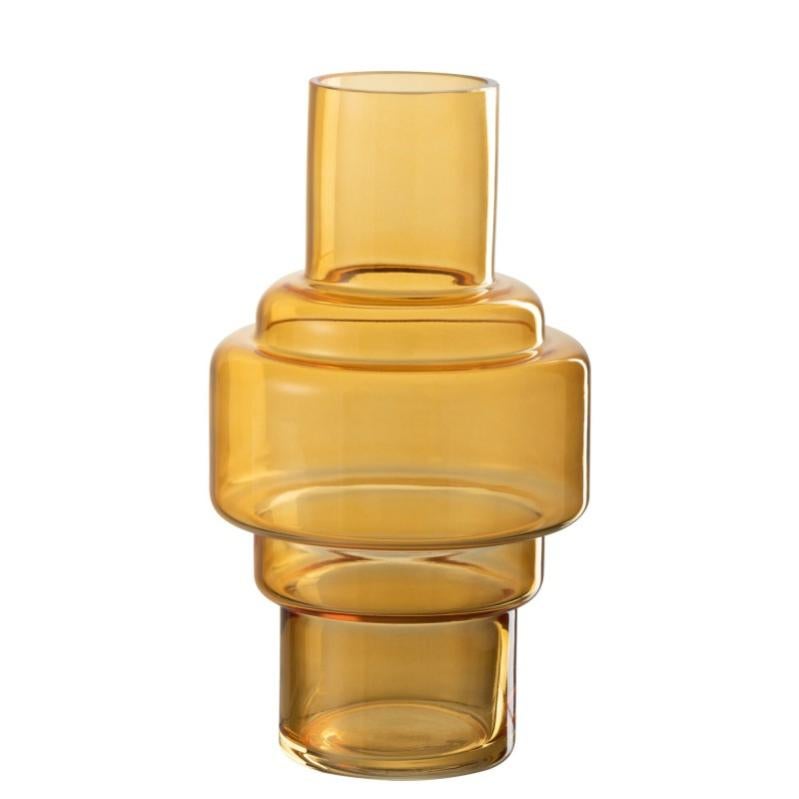 Vase en verre transparent ocre 14x25.5cm Leroy Merlin