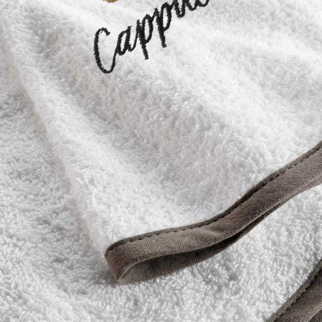 Essuie Main Éponge Cappuccino 60cm Blanc