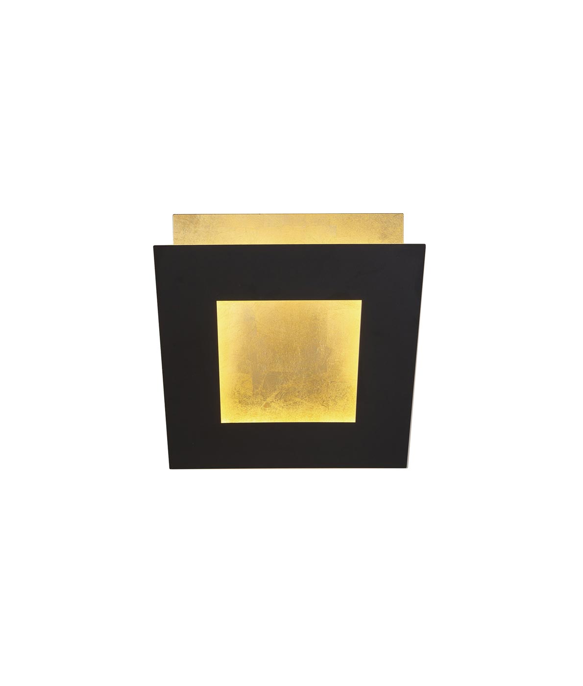 Aplique de pared cuadrado led 12/18/24/40w 3000k - negro + oro, 12w