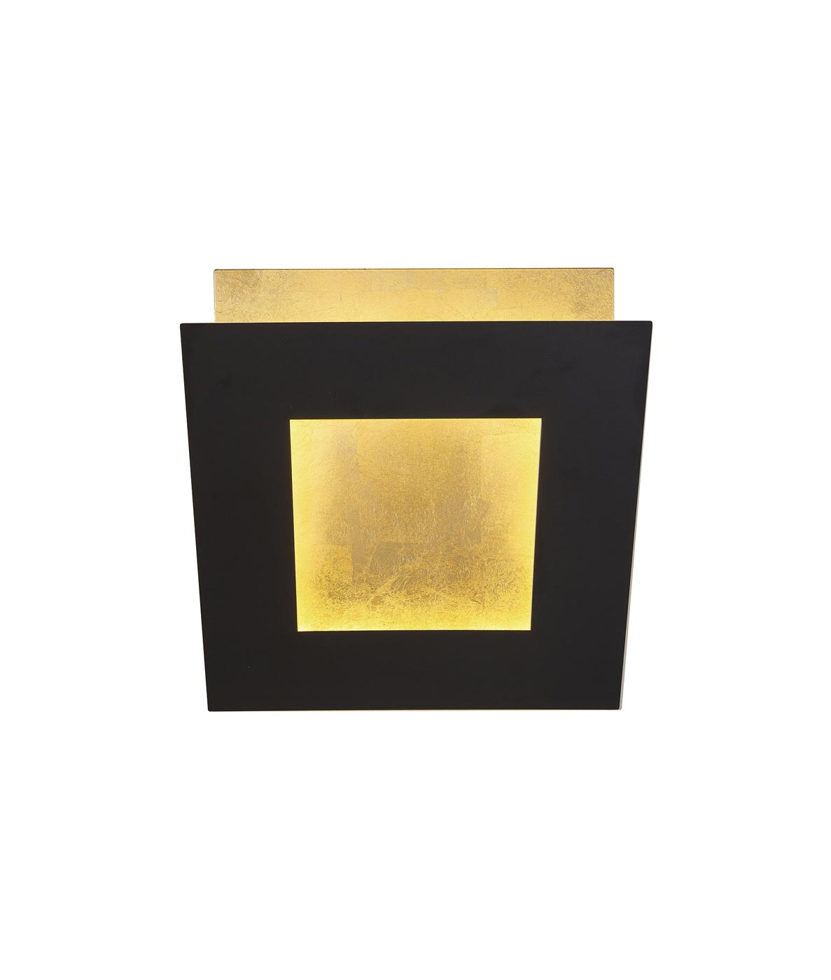 Aplique de pared cuadrado led 12/18/24/40w 3000k - negro + oro, 18w