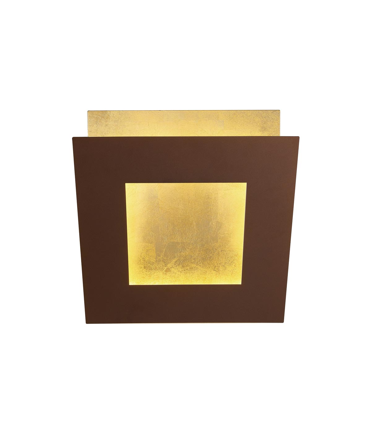 Aplique de pared cuadrado led 12/18/24/40w 3000k - corten + oro, 18w