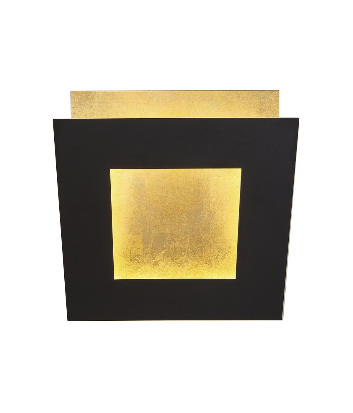Aplique de pared cuadrado led 12/18/24/40w 3000k - negro + oro, 24w