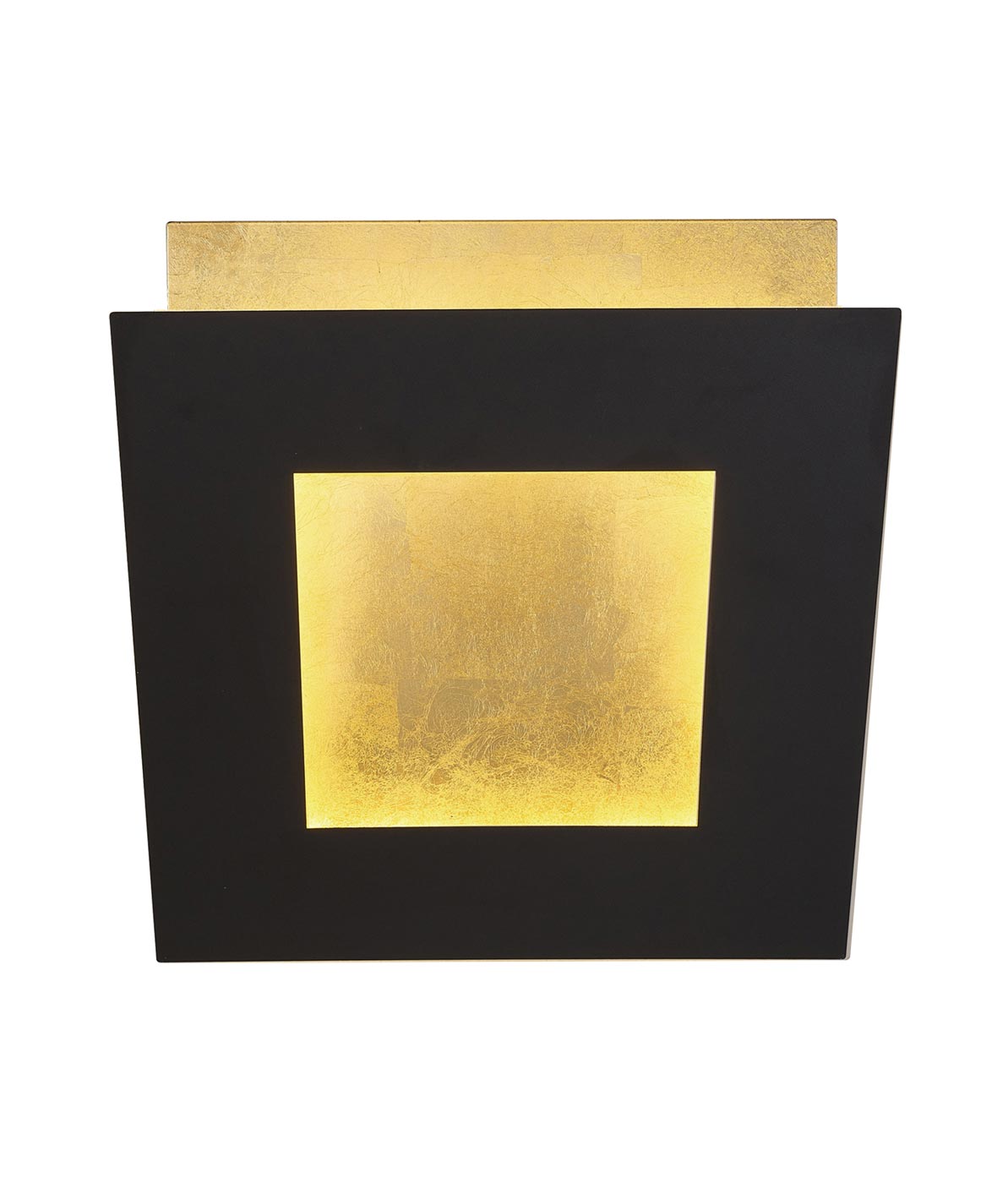 Aplique de pared cuadrado led 12/18/24/40w 3000k - negro + oro, 40w