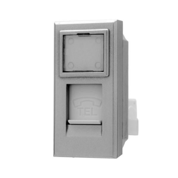 FEB 2085/TL Presa Telefonica RJ11 A 2 Moduli | Colore Nero, Compatibile Con Serie Living, Life/TL, Made In Italy