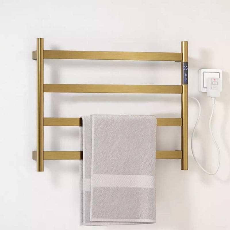 Secador de toallas eléctrico Stelar dorado cepillado digital