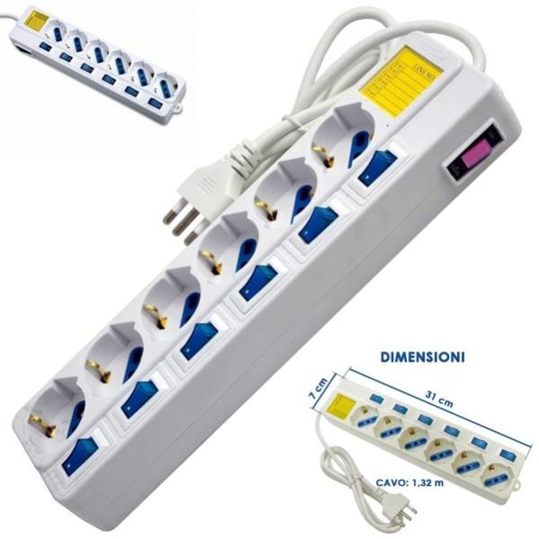 ChiliTec Delphi Starter Set – 6 Prese Con Protezione Bambini E 2 Interruttori, Argento Lucido 230V