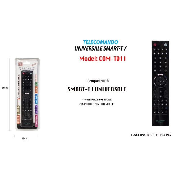 Trade Shop - Telecomando Universale Compatibile Serietv You Tube Tv Smart  3d Maxtech Com-t011