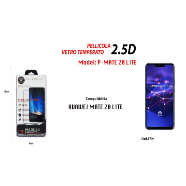 PELLICOLA VETRO TEMPERATO HUAWEI MATE 10 LITE Protezione Schermo Display Lcd.1.1.1164.gp.225030