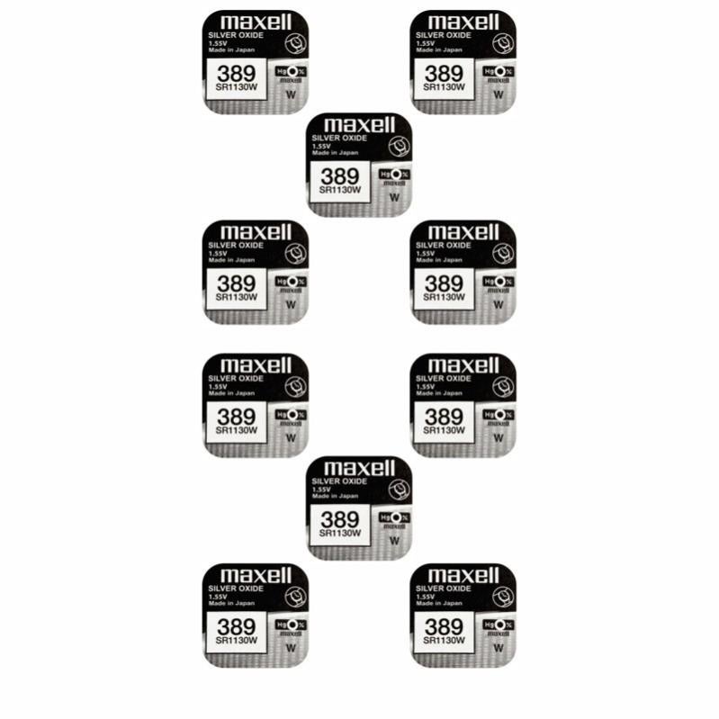 10 piles Maxell 389 SR1130W Silver Oxide 1,55 v Leroy Merlin