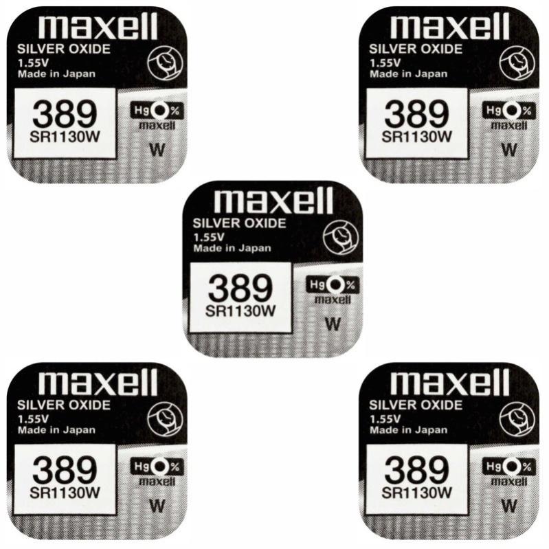 5 piles Maxell 389 SR1130W Silver Oxide 1,55 v Leroy Merlin