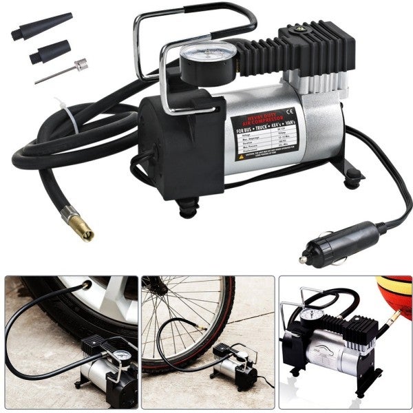 Trade Shop - Mini Compressore Aria Portatile Auto 12v 140psi 3 Connettori  Bici Gonfiabili