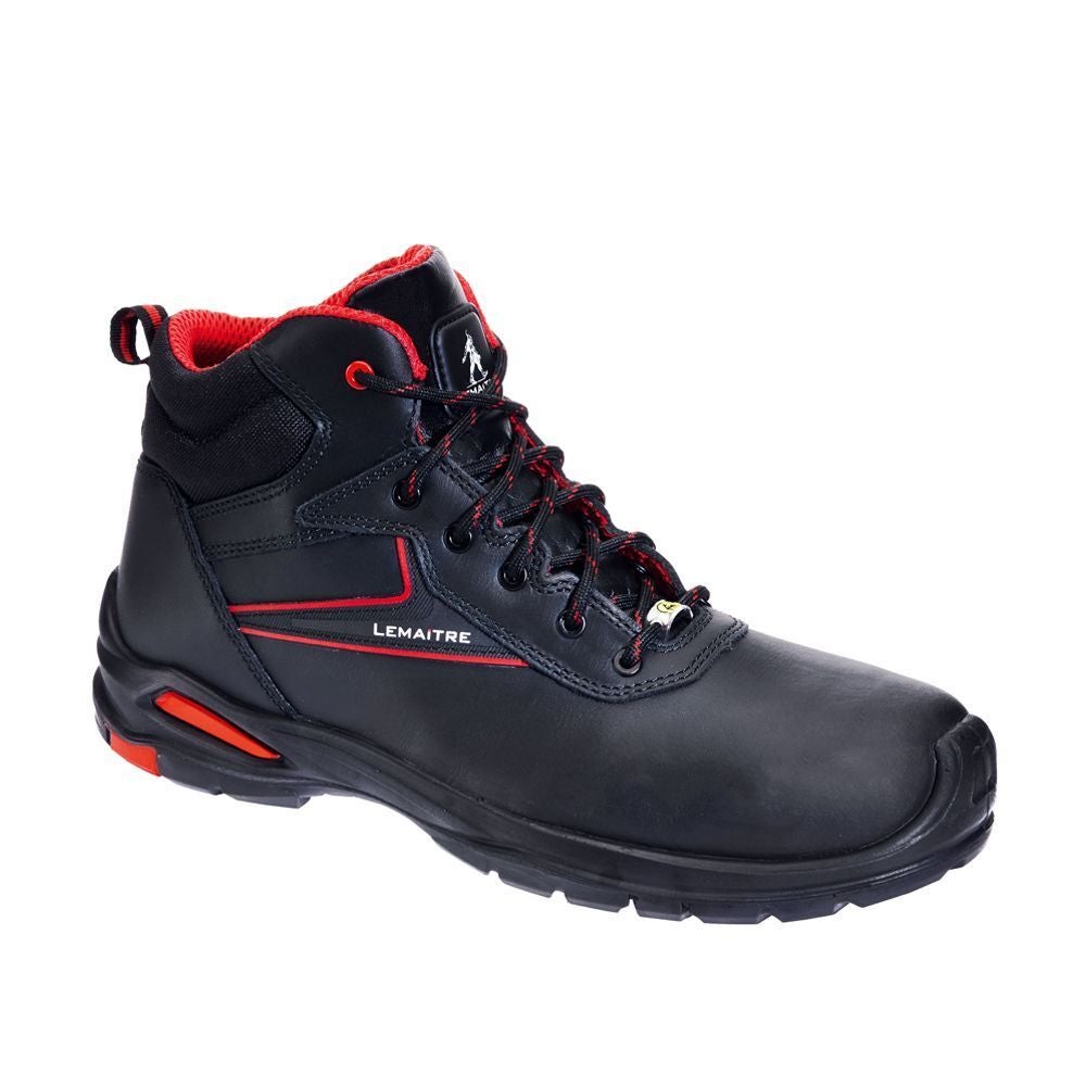 Chaussures De S Curit Hautes Lemaitre George High S Src Esd Noir Rouge Leroy Merlin