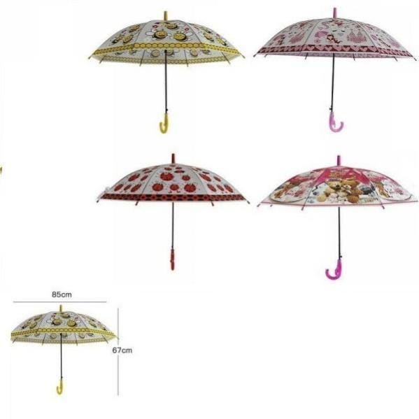 Ombrello Bambini 75 Cm Diametro - Rosso, Tessuto Microfibra, Aste Fibra Di Vetro, Manuale - Foto 8