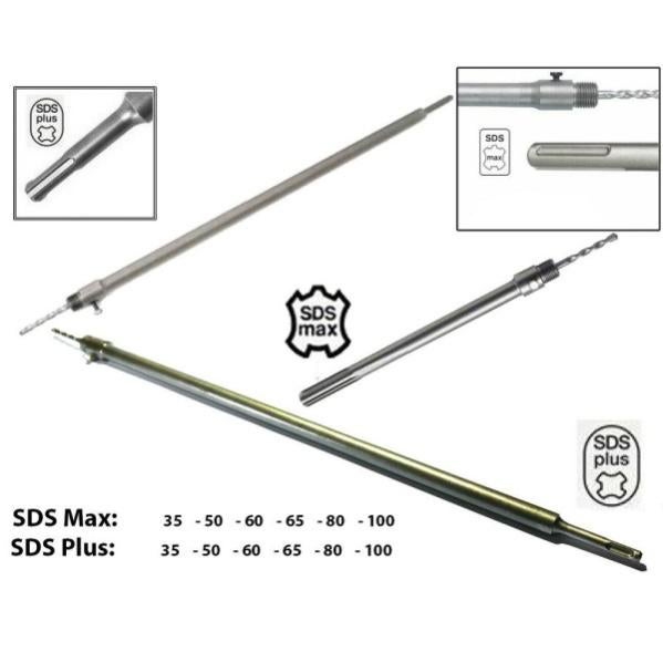 FRESA CAROTATRICE A TAZZA X MURO Da 30mm A 160mm + ASTA DA 50CM SDS Plus Max Tazza 60mm Asta 50cm Plus 37405491 - Foto 2