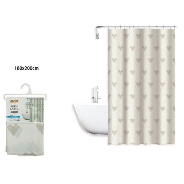 Tenda per doccia vasca da bagno impermeabile pvc 12 ganci decorata con cane  e gatto 200x180 cm