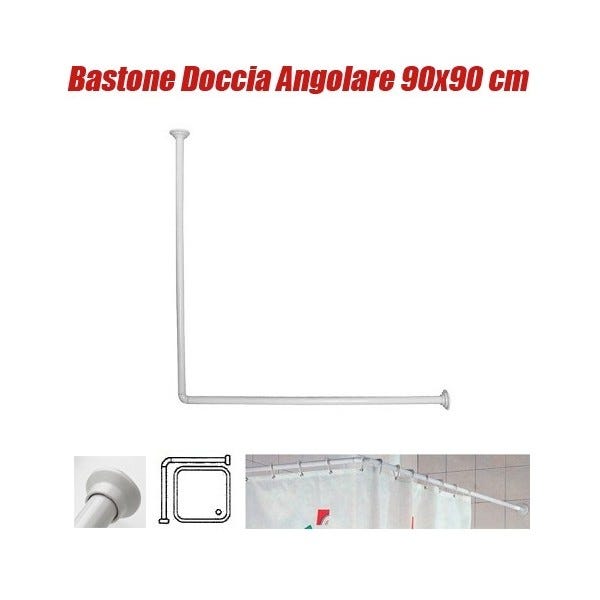 Bastone Tubo Per Tenda Doccia Vasca Angolare 90x90cm