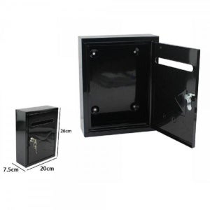 Cassetta Postale Esterno A Parete Buca Lettere In Acciaio Tetto Chiave 30x20x6cm Grigia