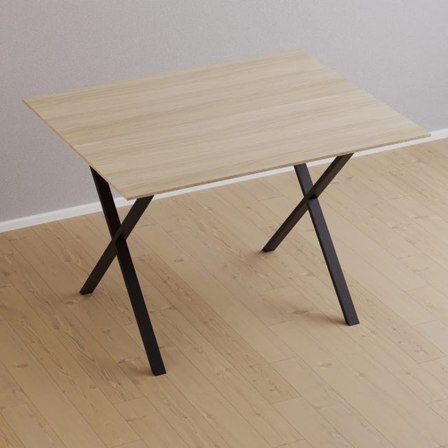 Conjunto de 2 patas para mesa estilo industrial HOMCOM 80x72 cm negro