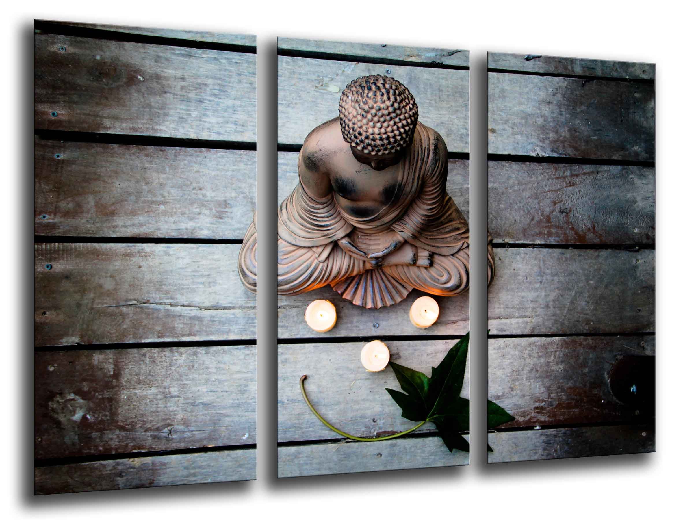 Cuadro Moderno Fotografico base madera, Buda buddha, Relax, Zen, Relajacion