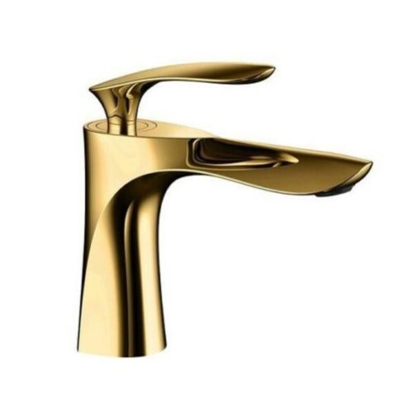 Trade Shop - Rubinetto Miscelatore Per Lavabo Bagno In Ottone Dorato 59363 Colore Oro Vintage 85896389