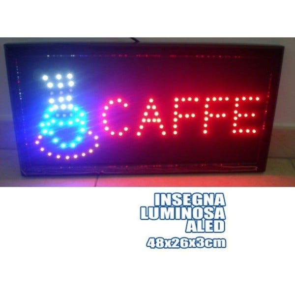 Trade Shop - Insegna Luminosa Insegne Luminose A Led Con Scritta Caffe  Caffè Caffe