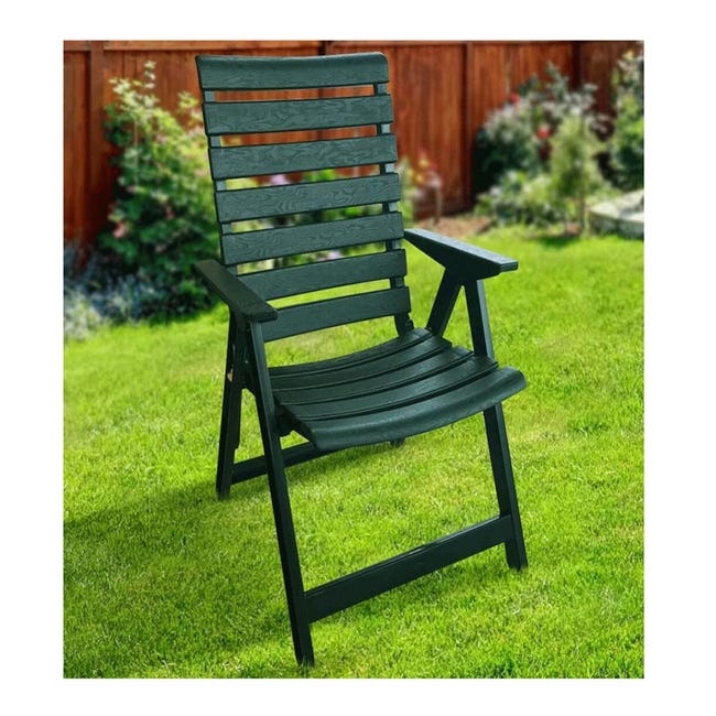 Nivel Set 4 Sedie Da Giardino In Polipropilene Verde E Metallo, Ergonomiche, Resistenti UV, Per Esterni E Interni, Carico Max 110 Kg