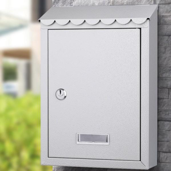 Cassetta Postale In Acciaio Inox Da Parete Bakaji - Con Chiusura A Chiave E Porta Giornale | 37x33.5x10cm