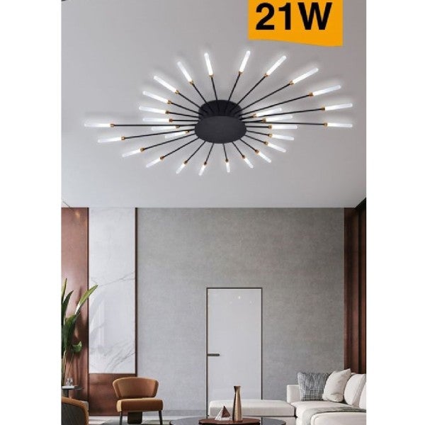 Trade Shop - Plafoniera Led Moderna 21 W Lampada Soffitto A Raggi Luce 6500k  3000k 4000k C33 Bianco Freddo 