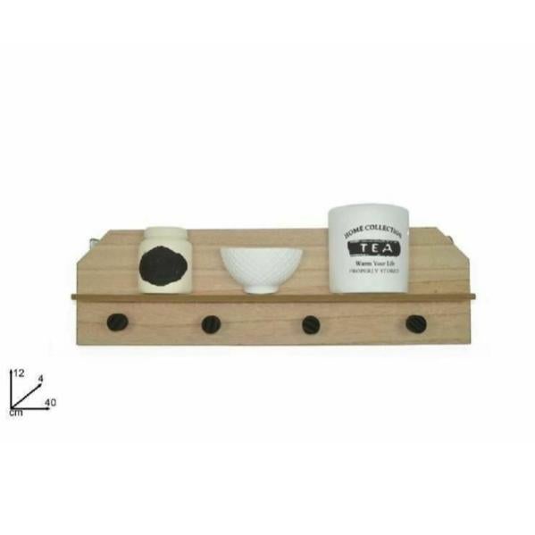 idee-home Set di 4 mensole da parete in legno rustico, per decorazione da parete, mensole da parete, in legno, per camera da letto, bagno, soggiorno, cucina, colore: bianco