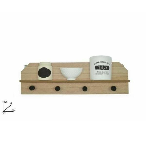 idee-home Set di 4 mensole da parete in legno rustico, per decorazione da parete, mensole da parete, in legno, per camera da letto, bagno, soggiorno, cucina, colore: bianco idee-home Set di 4 mensole da parete in legno rustico, per decorazione da parete, mensole da parete, in legno, per camera da letto, bagno, soggiorno, cucina, colore: bianco