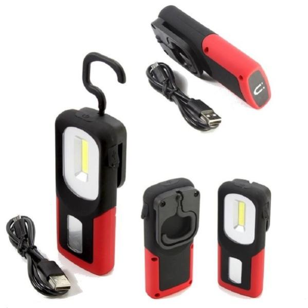 Lampada Torcia LED Ricaricabile FARNEED – Con Calamita E Gancio, Modello 821