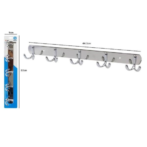 Ganci Appendiabiti Da Porta - 5 Anelli In Metallo, Nero, Per Cappelli, Sciarpe, Borse, Fino A 3kg - Foto 5