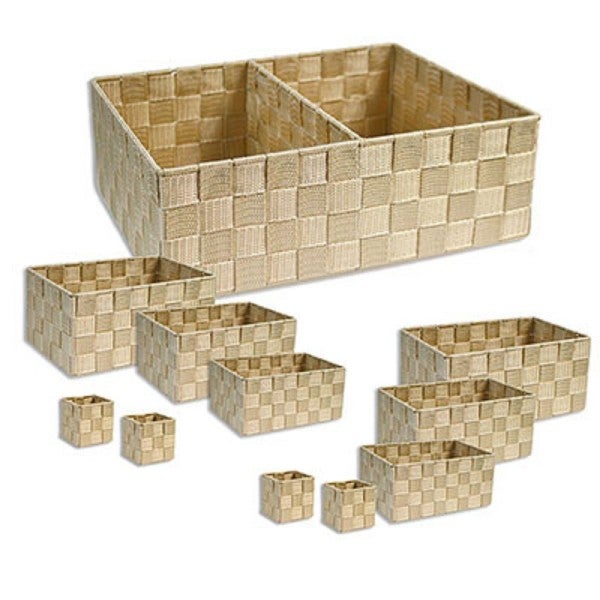 Trade Shop - Set Scatole In Tessuto Porta Oggetti Organizer Per Bagno  Armadio Scaffali 79153