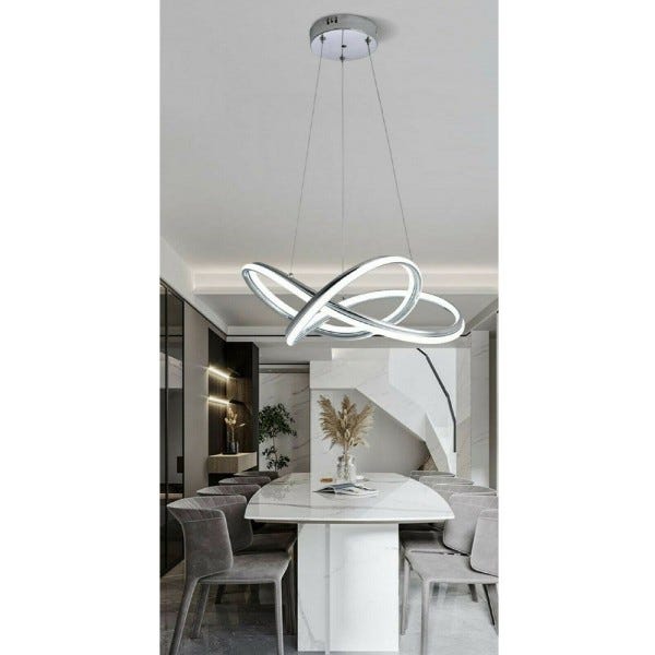 Lampadario sospensione vetro bianco con candele D.85 art.6498B moderno  contemporano salone sala da pranzo camera da letto