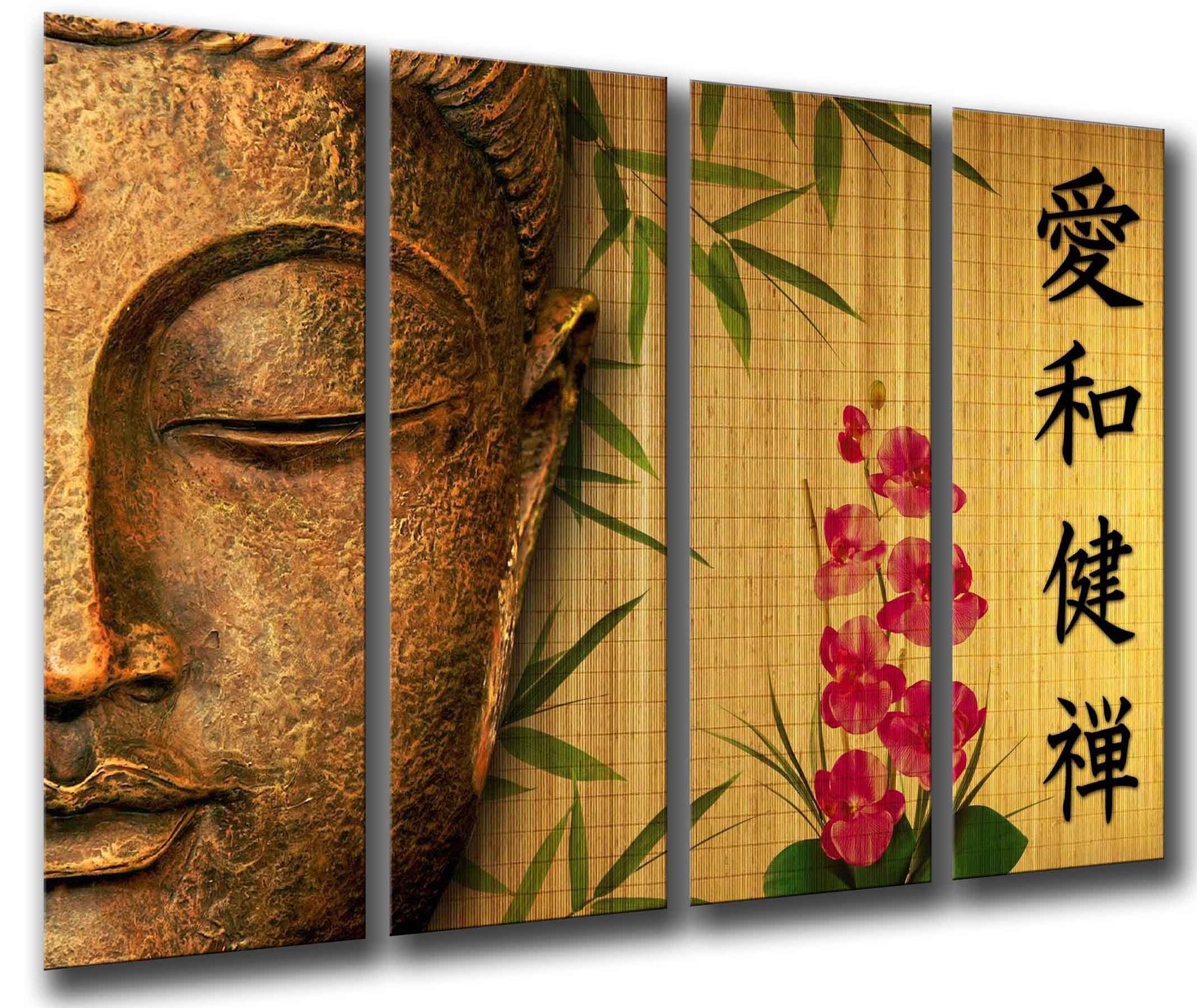 Arte de pared de Buda rústico, cuadros de Buda para decoración de pared,  lienzo impreso con pintura de meditación zen, arte moderno enmarcado para  el