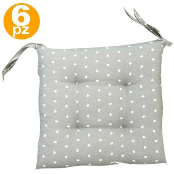 2/6/8 cuscinetti per sedia con laccetti, 40 x 40 cm, antiscivolo, per 2/6/8 cuscinetti per sedia con laccetti, 40 x 40 cm, antiscivolo, per