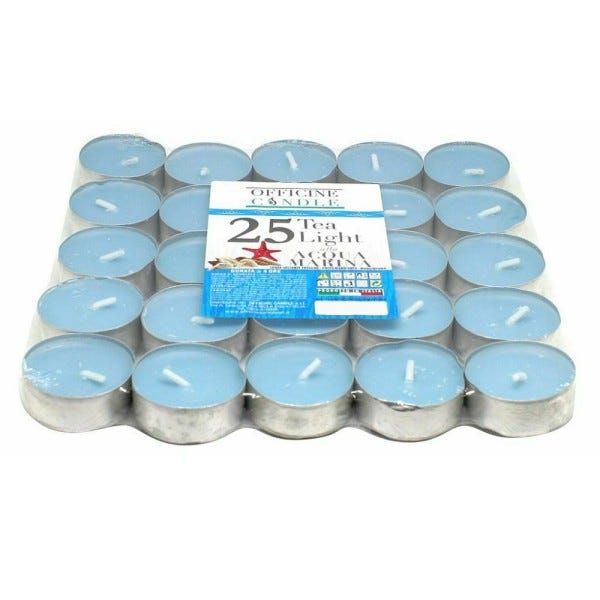 Trade Shop - Set 25 Pezzi Candele Azzurre Profumate Fragranza