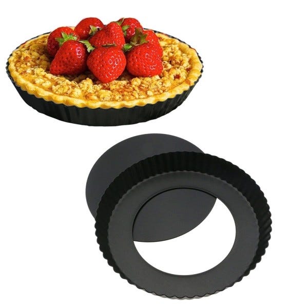 Trade Shop - Teglia Tortiera Antiaderente Base Per Torte Crostate Pizze  Diametro 24cm