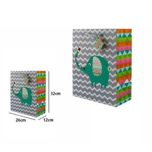 Trade Shop - Set 4pezzi Buste Borsa Da Regalo Sacchetti Carta Colore  Azzurra 33x26x12cm 68475