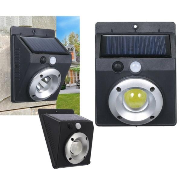 2X APPLIQUE LAMPADA DA PARETE CON PANNELLO SOLARE LED FARETTO SENSORE Movimento 2