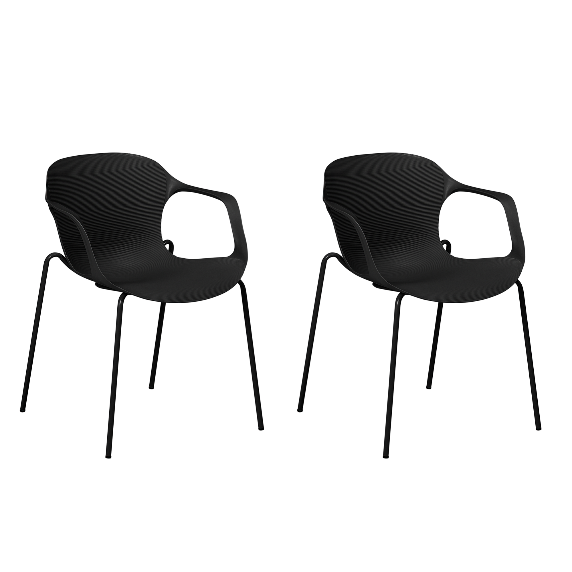 Resol Sedia Di Design Carla - Set Di 2, Per Interni/Esterni, In Polipropilene E Fibra Di Vetro, Grigio