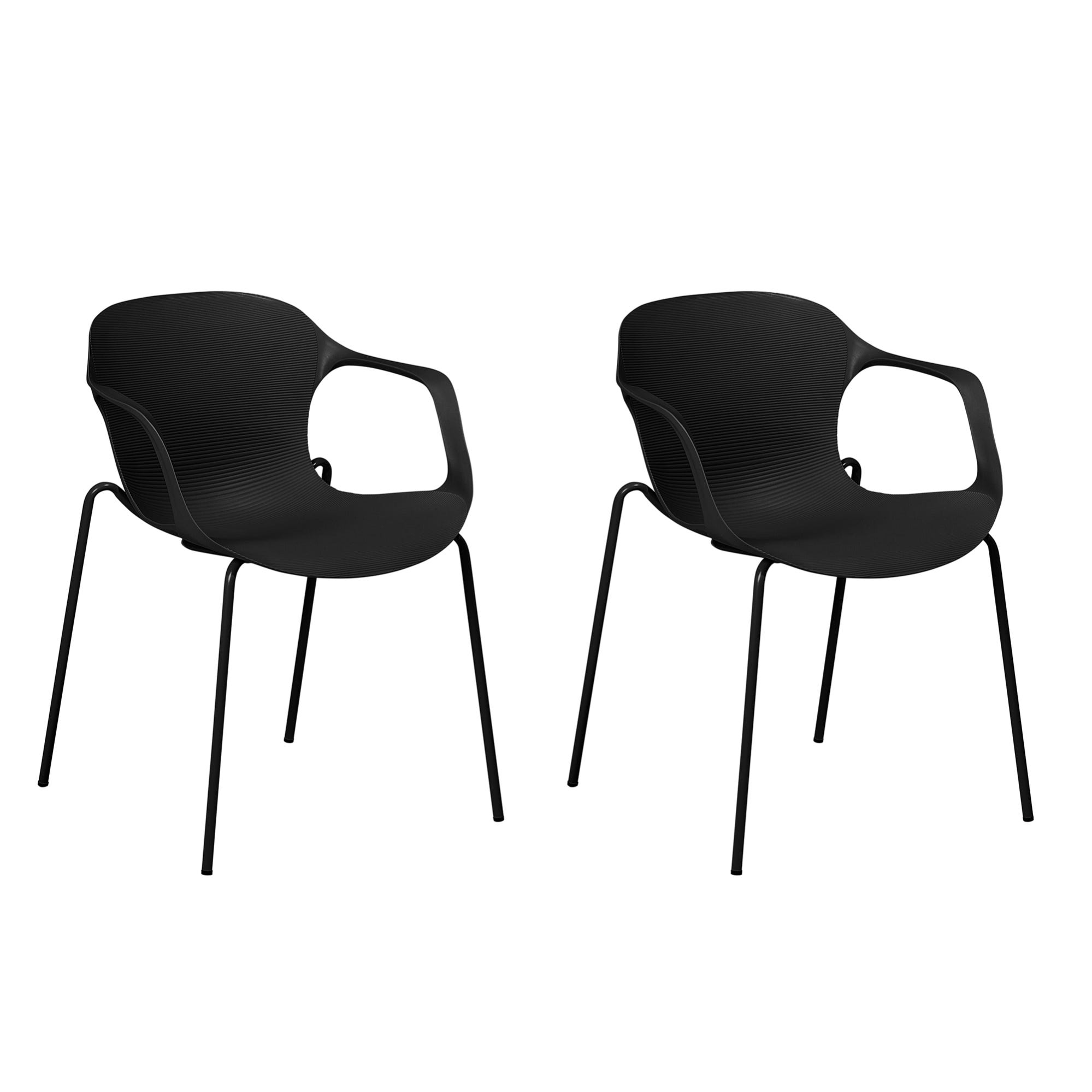 Resol Sedia Di Design Carla - Set Di 2, Per Interni/Esterni, In Polipropilene E Fibra Di Vetro, Grigio