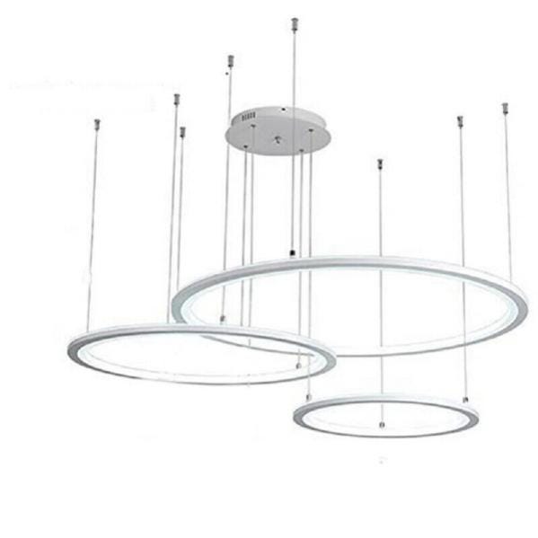 Planetitaly Lampadario cerchio pendente moderno LED 51W luce sospensione 3 anelli tavolo soggiorno camera salone cucina 230V (CCT Control Color Temperature 3 temepratura luce 3000K 4000K 6000K Planetitaly Lampadario cerchio pendente moderno LED 51W luce sospensione 3 anelli tavolo soggiorno camera salone cucina 230V (CCT Control Color Temperature 3 temepratura luce 3000K 4000K 6000K