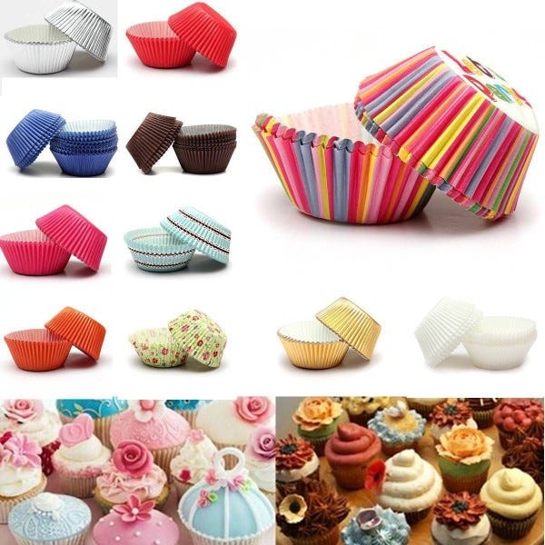 Trade Shop - Kit Pirottini Carta Oleata Cupcake Cases Per Stampi Torta  Muffin Colori Misti -240 Pezzi 
