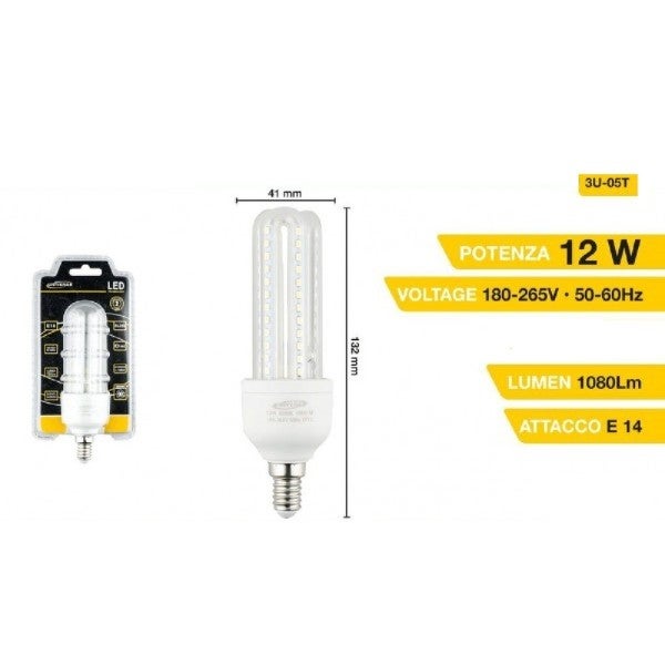 Trade Shop - Lampadina Led 3u E14 8 W Luce Fredda 6500k Naturale 4000k  Calda 3000k 48d